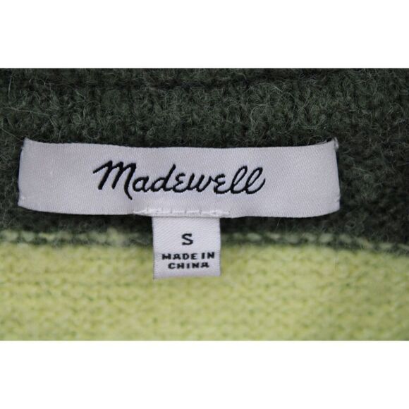 Madewell Striped Fulton Pullover Sweater Roll Neck Top Small Yellow Wool MA756 - Picture 5 of 6
